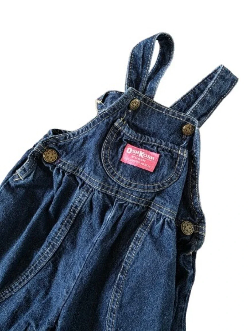VTG Osh Kosh B'Gosh Denim Blue Kids Bubble Overalls - Classic Denim